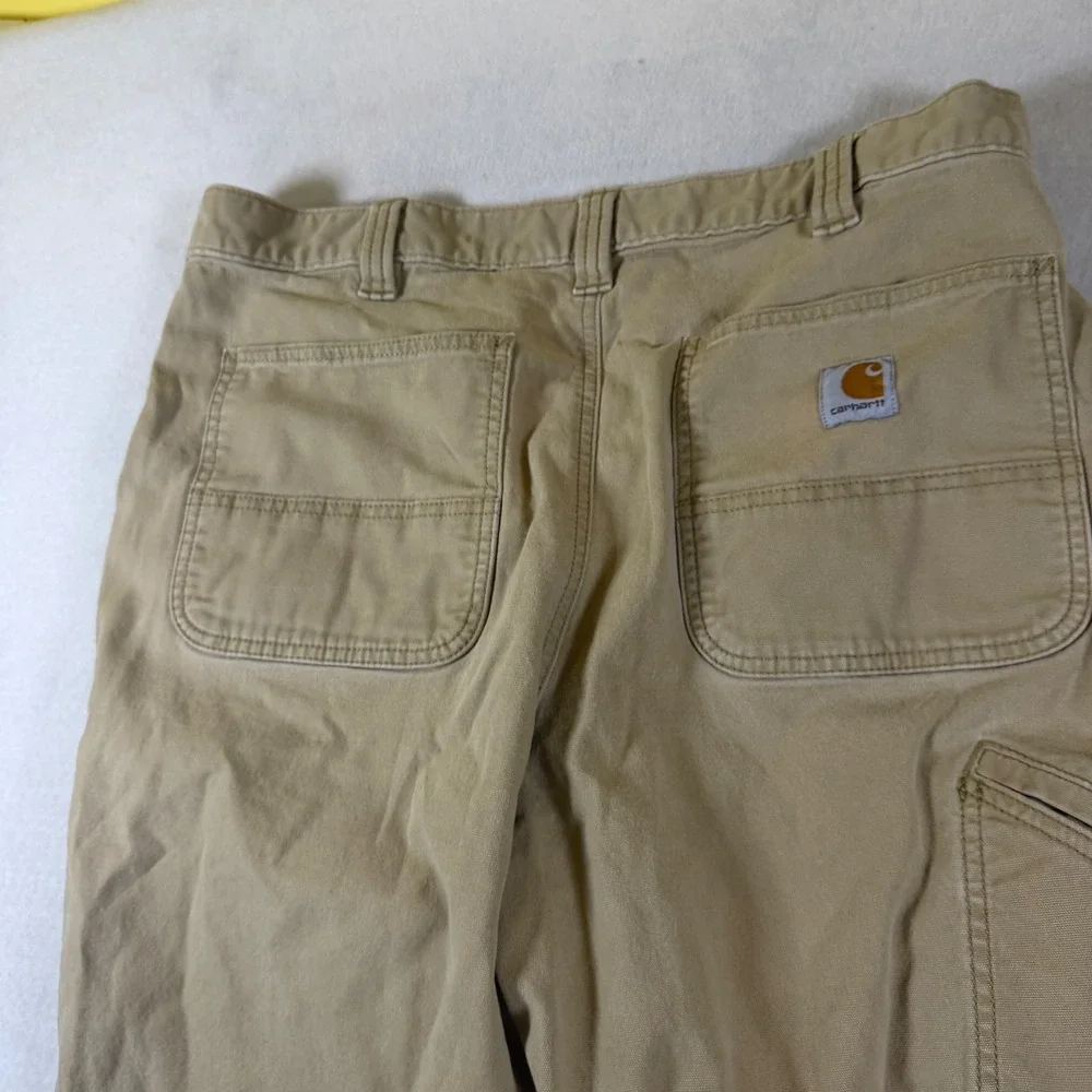 Carhartt Relaxed Fit Carpenter Pants Tan Khaki Canvas Mens 36x32 Workwear